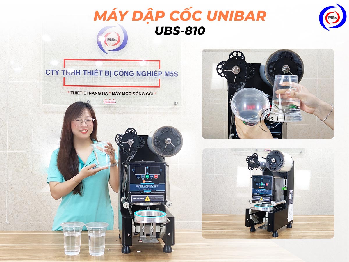 Máy dập nắp cốc tự động Unibar UBS-810 Máy dập nắp cốc tự động Unibar UBS-810