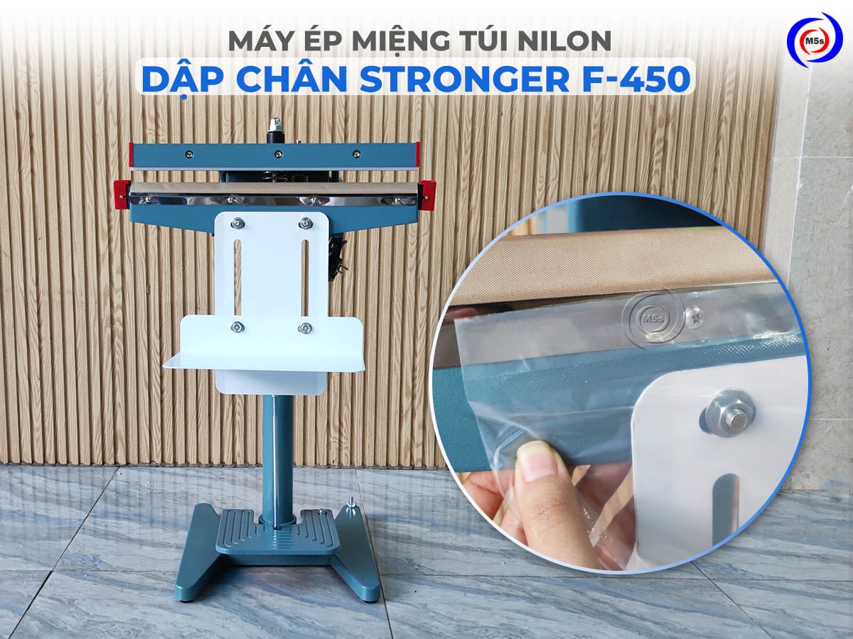 Máy ép miệng túi dập chân Stronger F-450 Máy ép miệng túi dập chân Stronger F-450