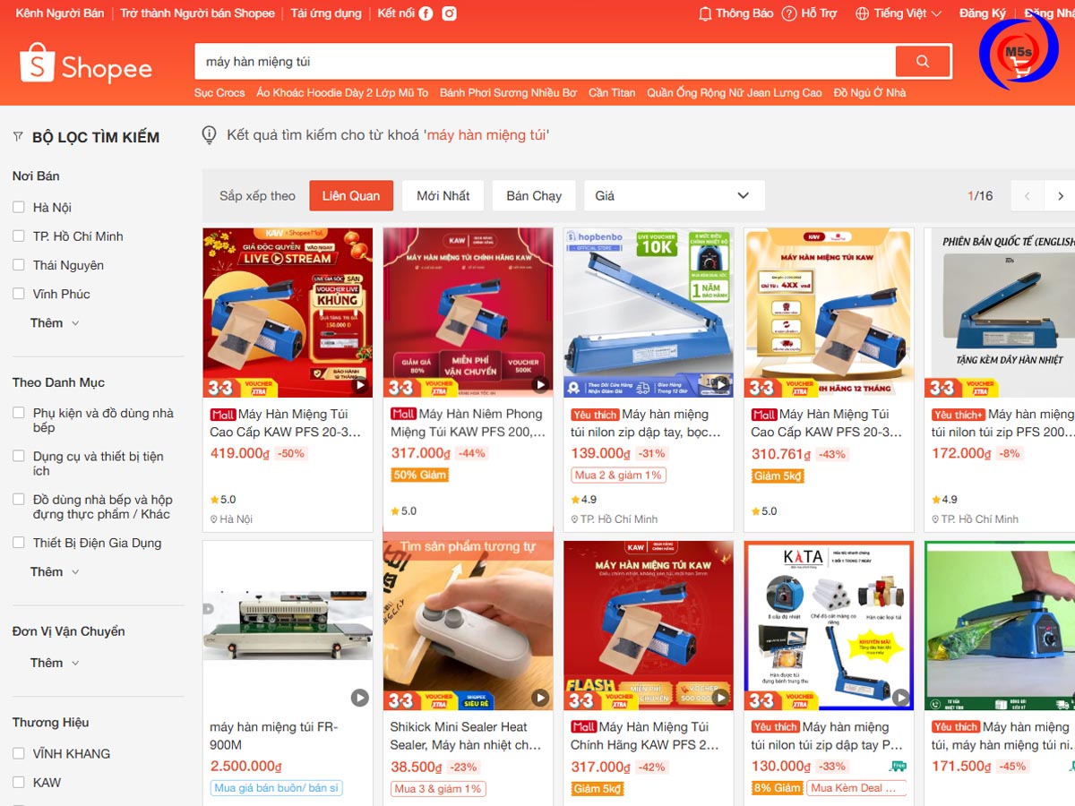 máy hàn miệng túi trên sàn thương mại điện tử shopee máy hàn miệng túi trên sàn thương mại điện tử shopee