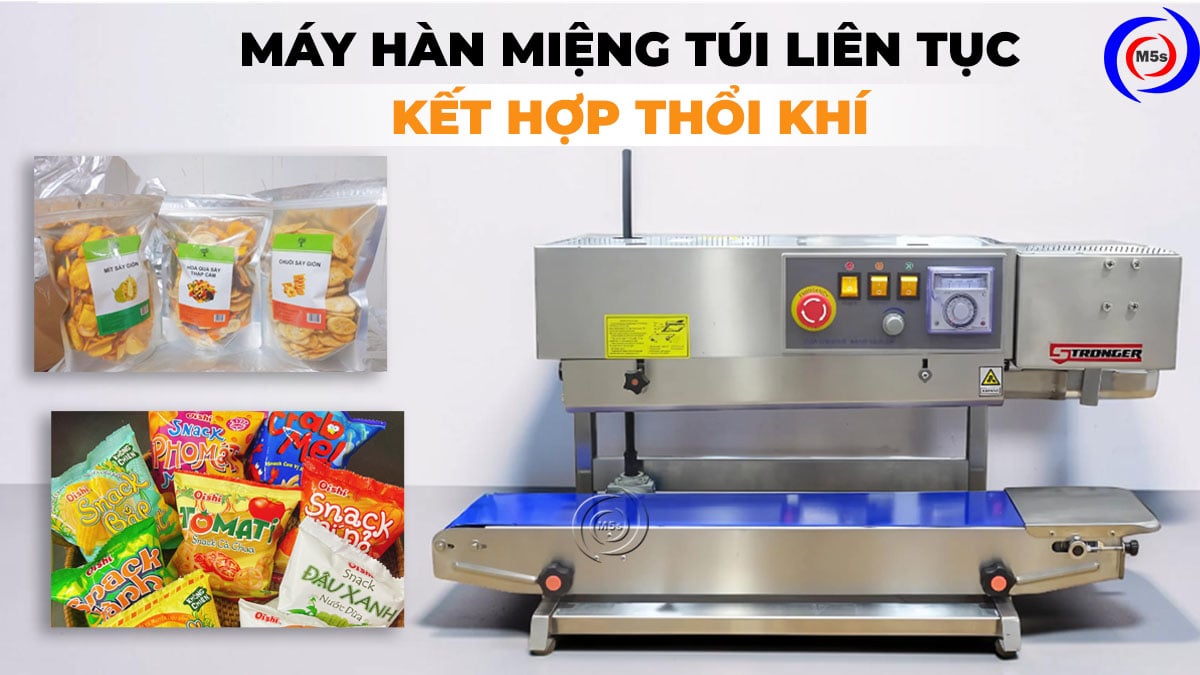 máy hàn miệng túi liên tục kết hơp thổi khí máy hàn miệng túi liên tục kết hơp thổi khí