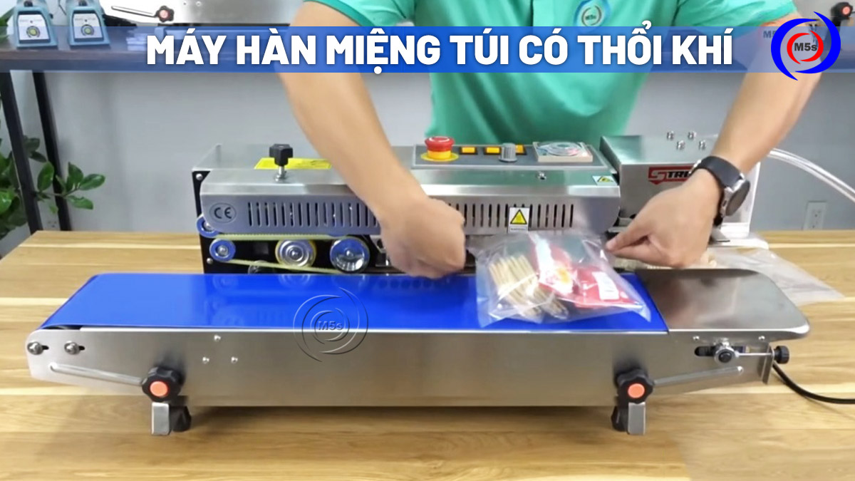 Máy hàn miệng túi có thổi khí Máy hàn miệng túi có thổi khí