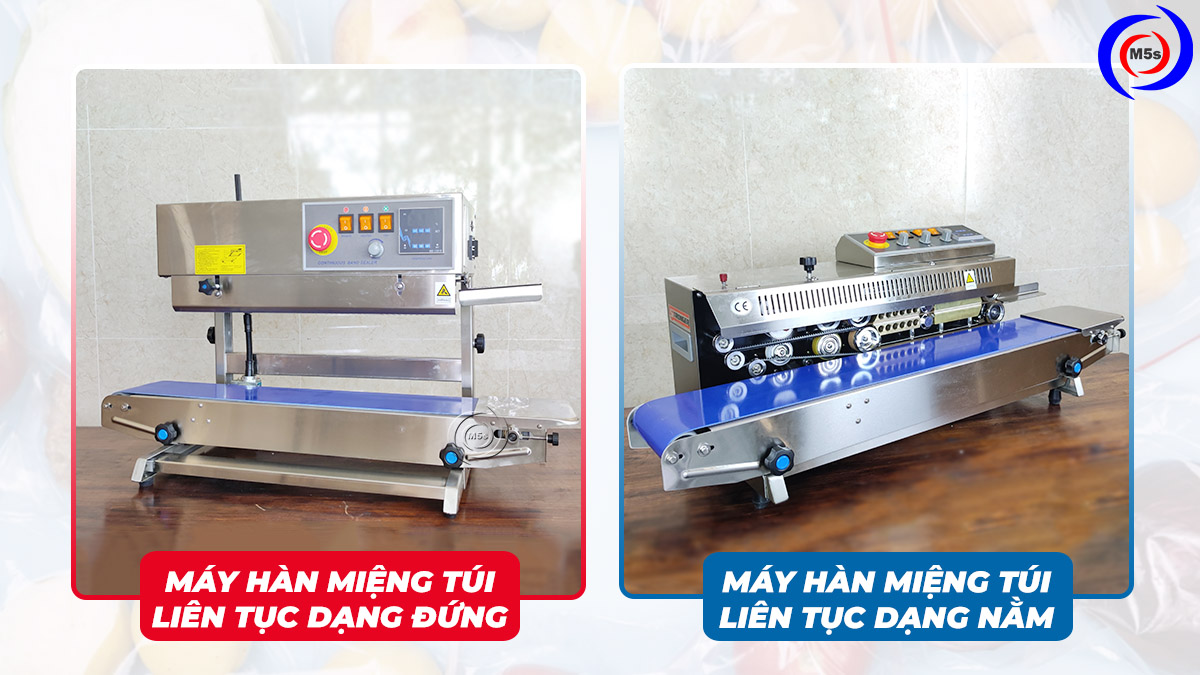 Máy hàn miệng túi liên tục dạng đứng và dạng nằm Máy hàn miệng túi liên tục dạng đứng và dạng nằm