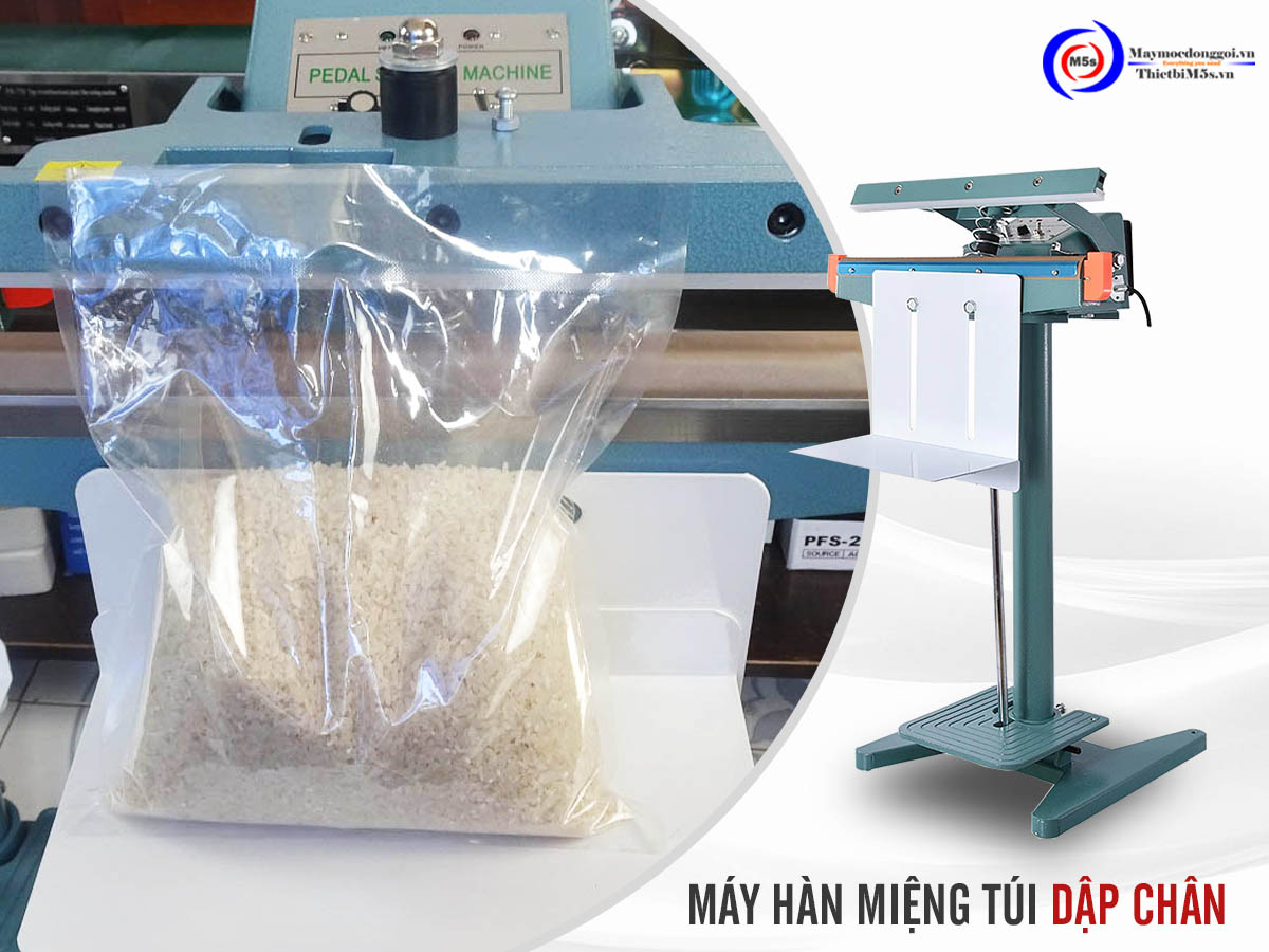 Máy hàn miệng túi dập chân Máy hàn miệng túi dập chân