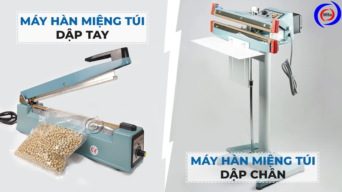 Máy hàn miệng túi dập tay và dập chân Máy hàn miệng túi dập tay và dập chân