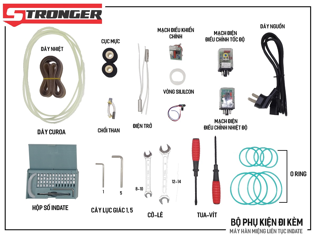 máy hàn miệng túi liên tục có in date Máy hàn miệng túi liên tục có in date Stronger FRBM-810I