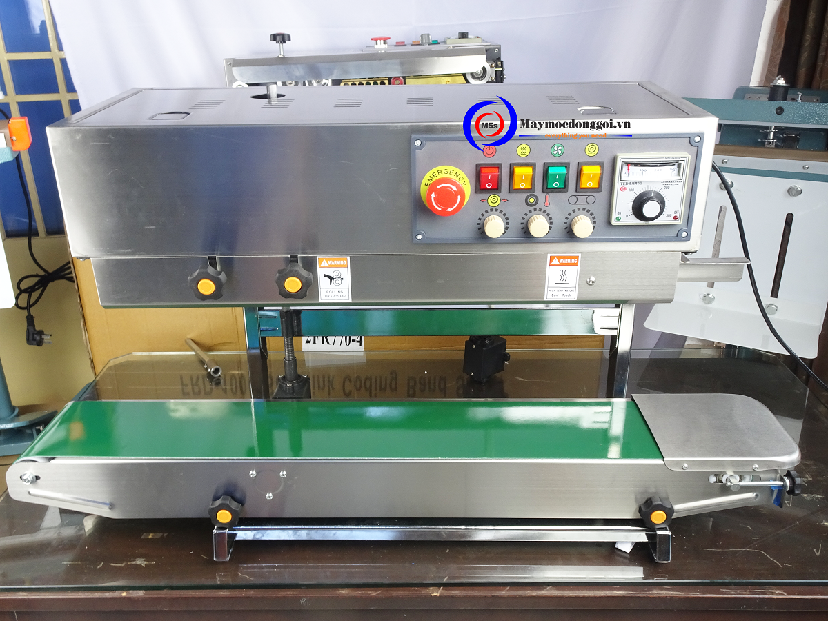 máy hàn miệng túi liên tục có in date 3 điều làm nên thương hiệu máy hàn miệng túi liên tục FRD-1000 II dạng đứng có in date