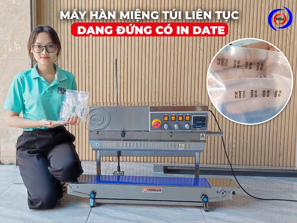 Máy hàn túi liên tục có in date Máy hàn túi liên tục có in date
