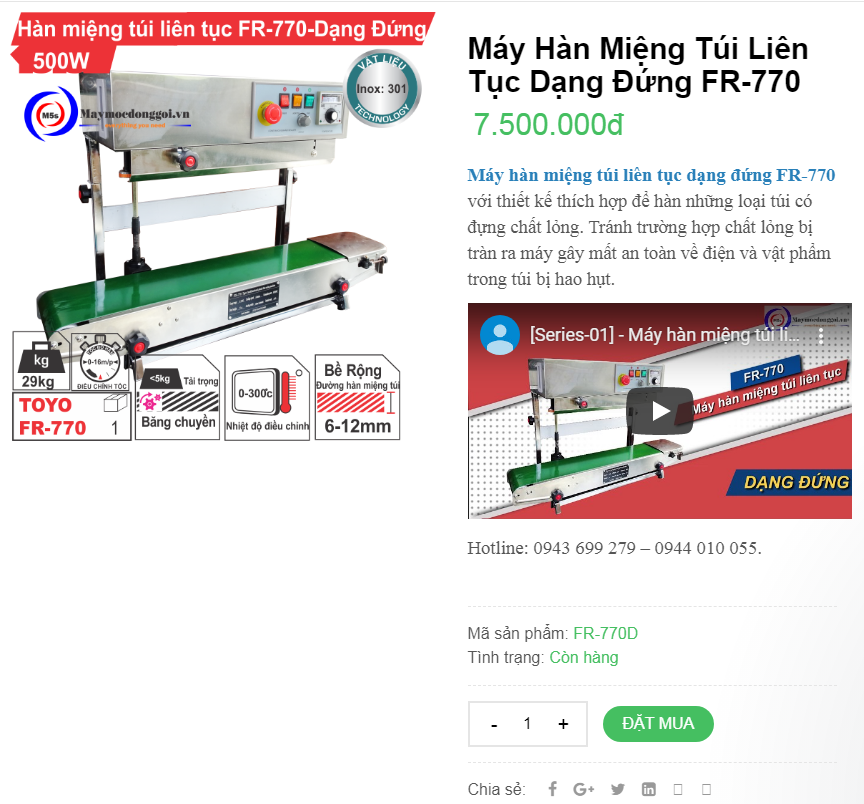 Máy hàn miệng túi liên tục dạng đứng Mách bạn nơi mua máy hàn miệng túi liên tục dạng đứng tốt nhất TPHCM