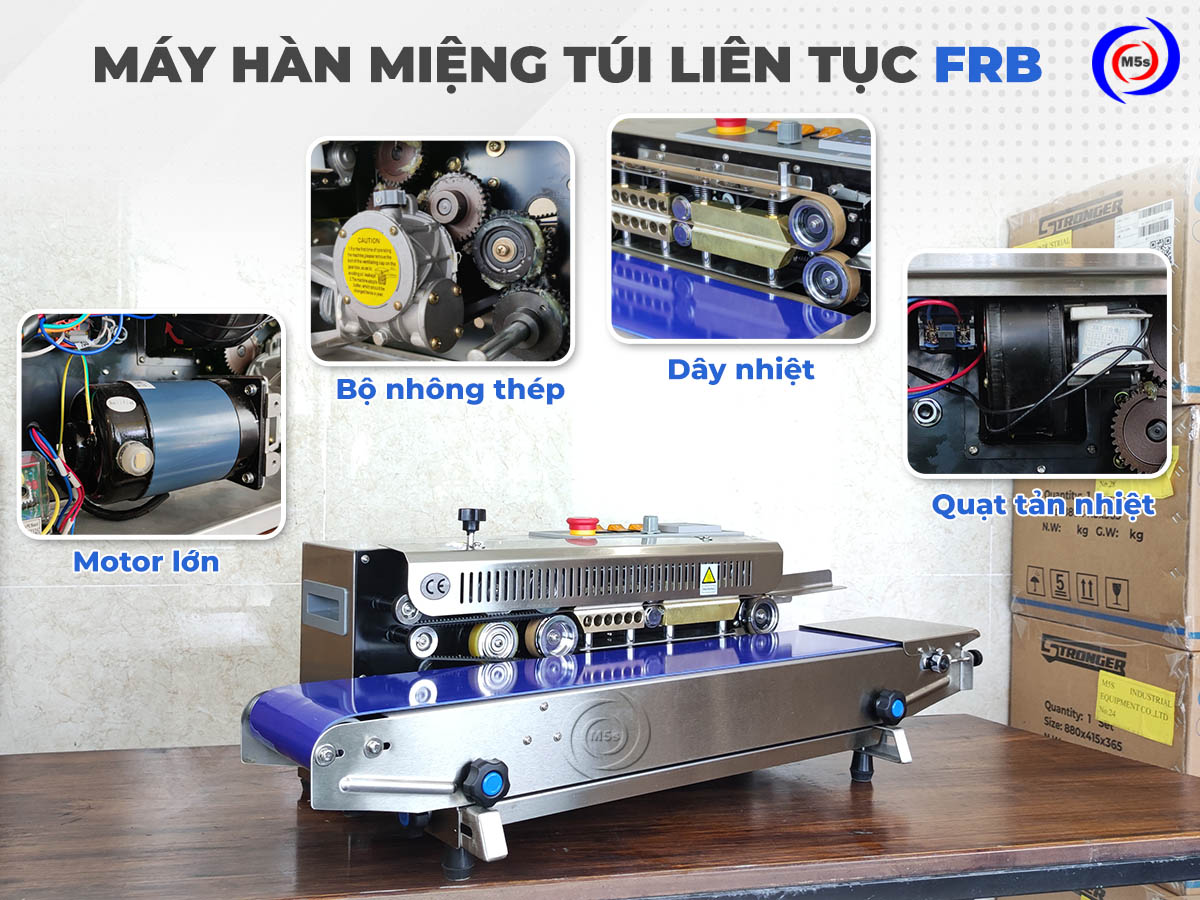 Máy hàn miệng túi thương hiệu FRB Máy hàn miệng túi thương hiệu FRB