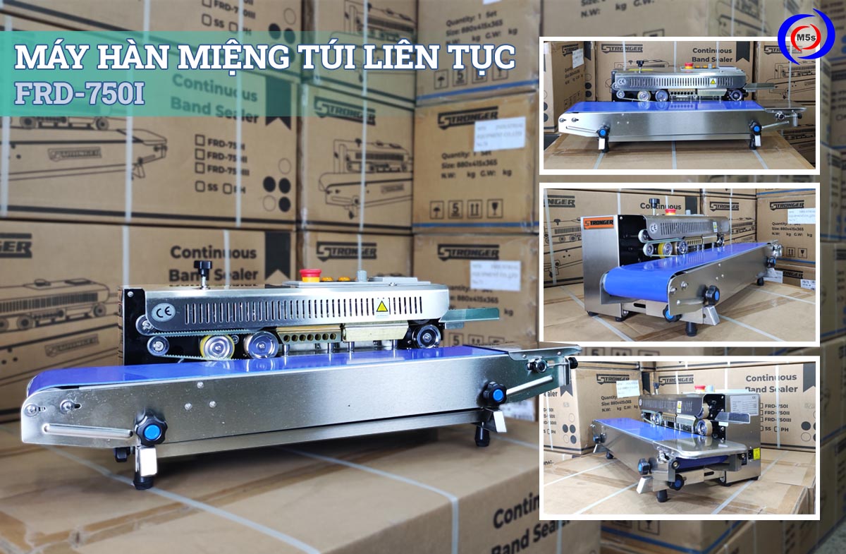 Máy hàn miệng túi liên tục FRD-750-IN vỏ inox  Máy hàn miệng túi liên tục FRD-750-IN vỏ inox