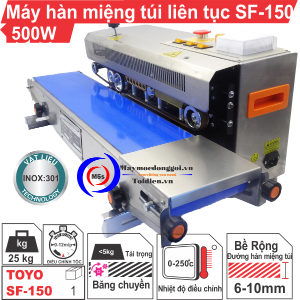 máy hàn miệng túi liên tục SF-150 máy hàn miệng túi liên tục SF-150