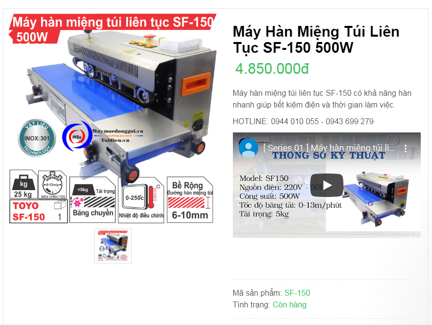 máy hàn miệng túi liên tục SF-150 Bỏ túi 5 bí kíp kéo dài tuổi thọ của máy hàn miệng túi liên tục SF-150