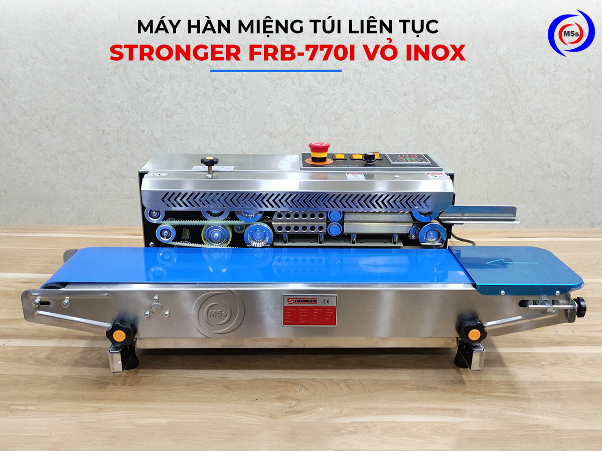 Máy hàn miệng túi nilon Stronger FRB-770I vỏ inox Máy hàn miệng túi nilon Stronger FRB-770I vỏ inox