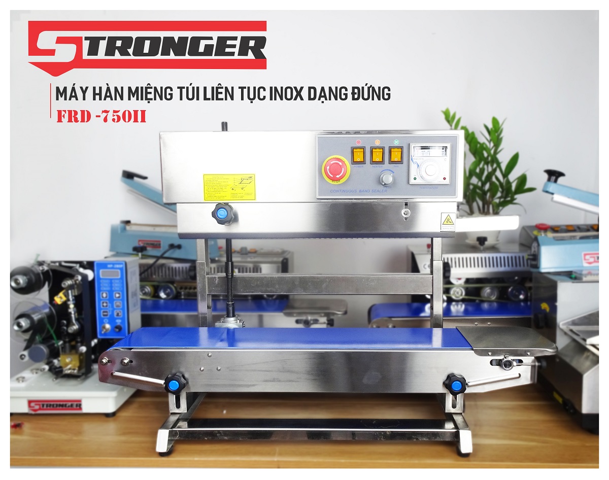 Máy hàn miệng túi liên tục Stronger FRD-750I-II dạng đứng Máy hàn miệng túi liên tục Stronger FRD-750I-II dạng đứng