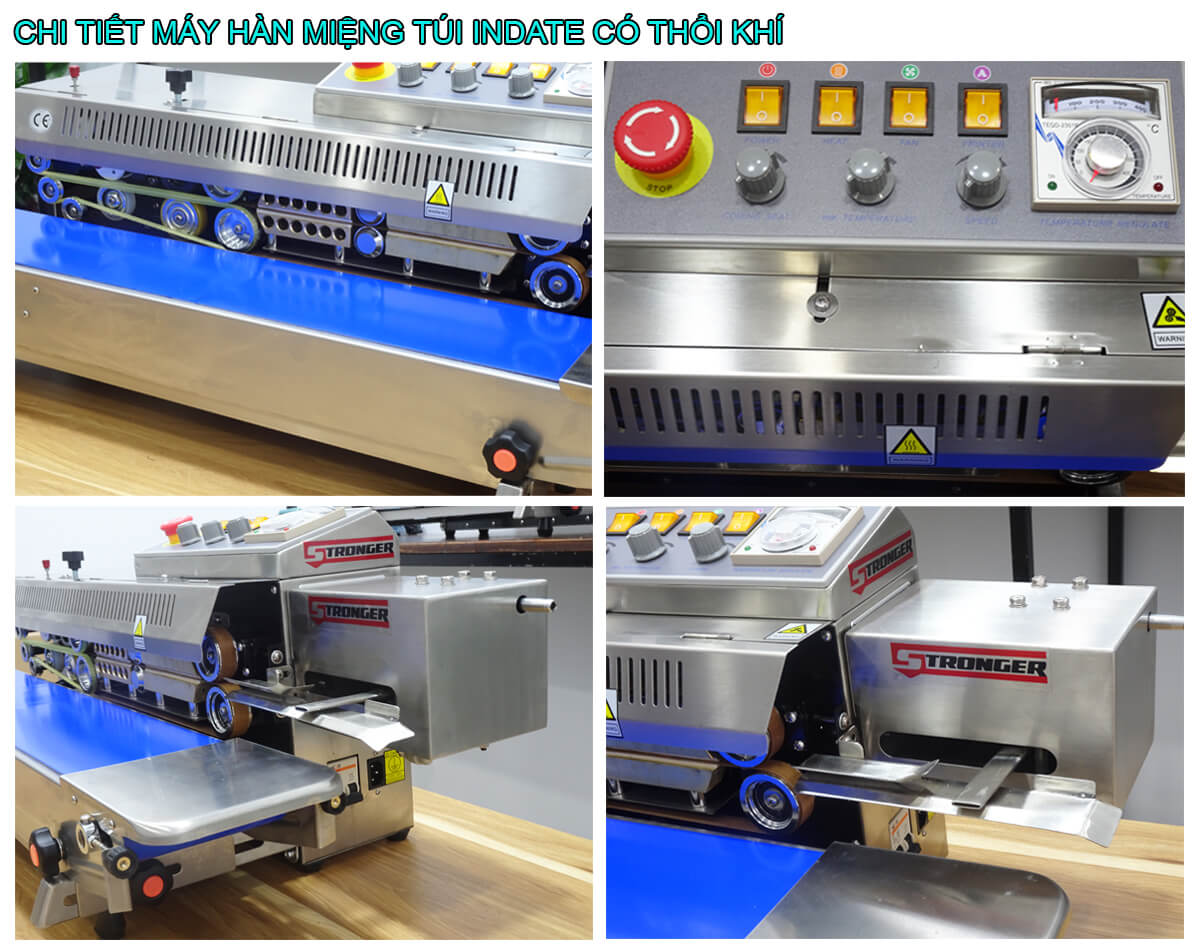Máy hàn miệng túi liên tục thổi khí có in date Stronger FRBM-810I-TK Máy hàn miệng túi liên tục thổi khí có in date Stronger FRBM-810I-TK