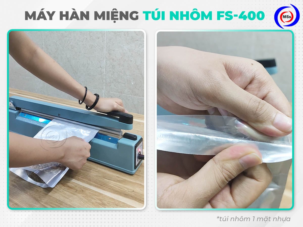 Máy hàn miệng túi nhôm FS-400 Máy hàn miệng túi nhôm FS-400