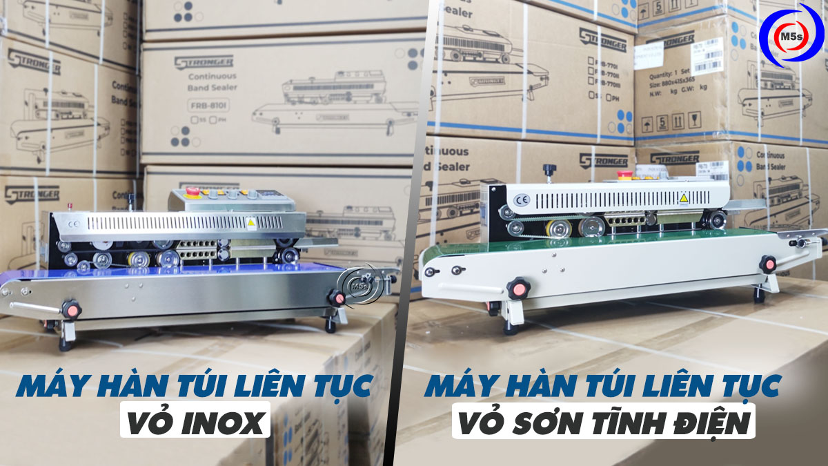 Máy hàn túi liên tục vỏ inox và vỏ sơn tĩnh điện Máy hàn túi liên tục vỏ inox và vỏ sơn tĩnh điện