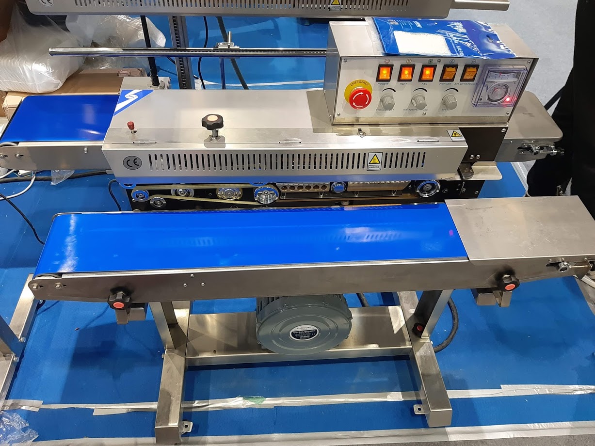 máy hàn miệng túi liên tục 3 thao tác điều chỉnh băng chuyền máy hàn miệng túi liên tục