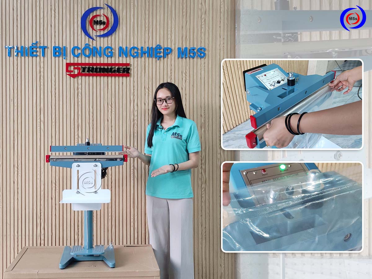 Máy hàn miệng túi dập chân F-450 tại công ty Thiết bị M5s Máy hàn miệng túi dập chân F-450 tại công ty Thiết bị M5s