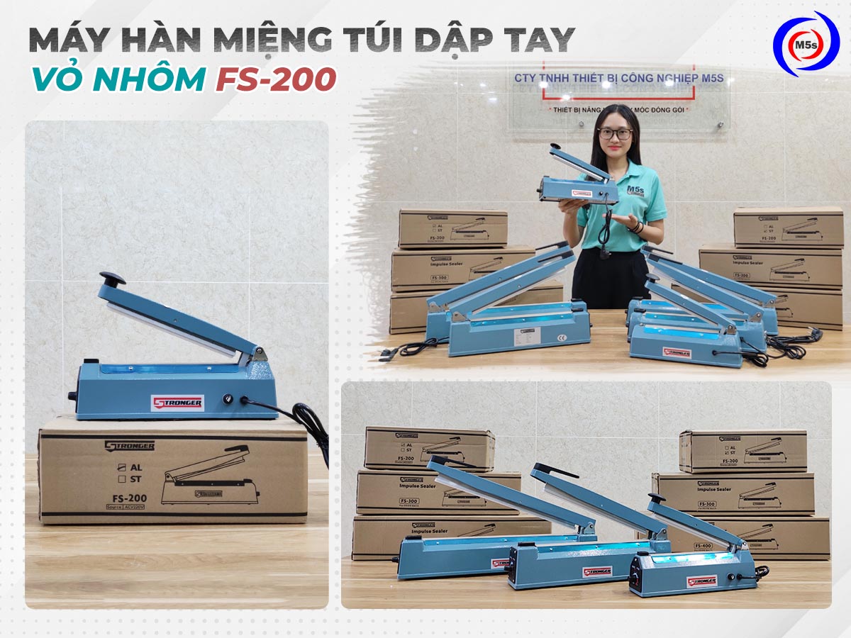 Máy hàn miệng túi mini Stronger FS-200 vỏ nhôm tại M5s Máy hàn miệng túi mini Stronger FS-200 vỏ nhôm tại M5s