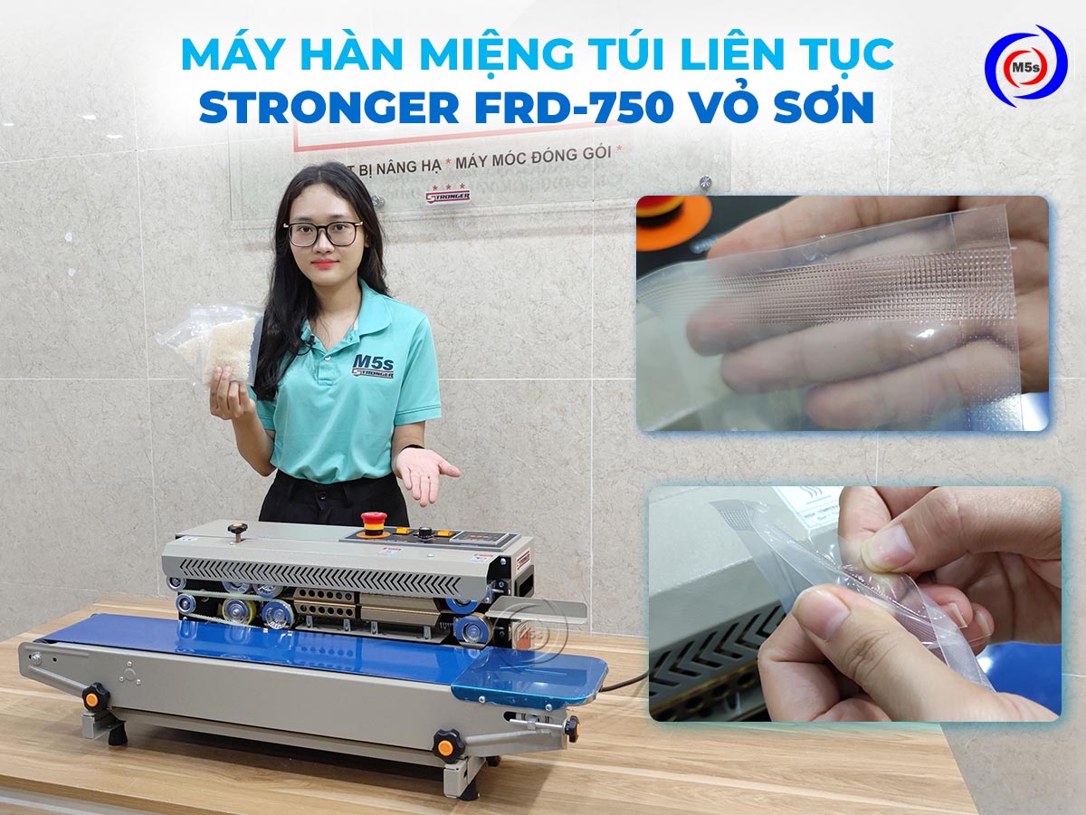 Máy dán miệng túi liên tục Stronger FRD-750 Máy dán miệng túi liên tục Stronger FRD-750