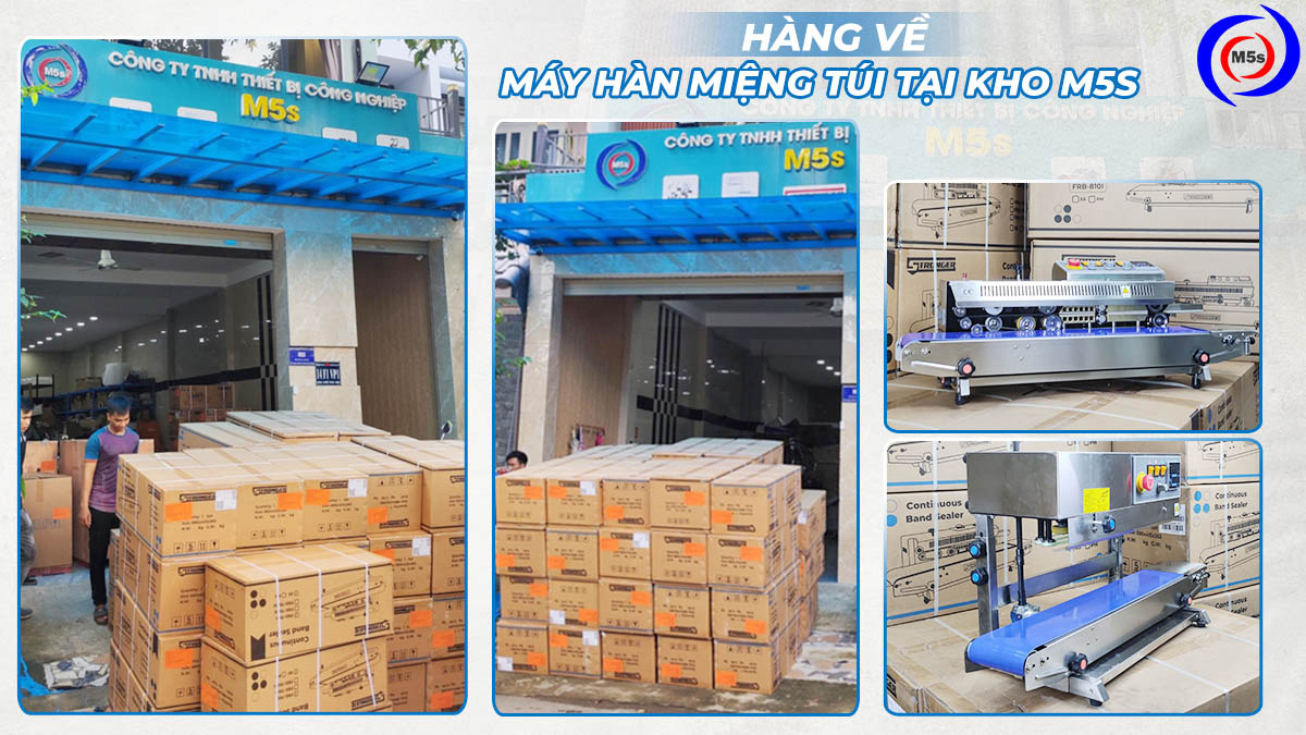 Máy hàn miệng túi liên tục tại kho công ty M5s Máy hàn miệng túi liên tục tại kho công ty M5s