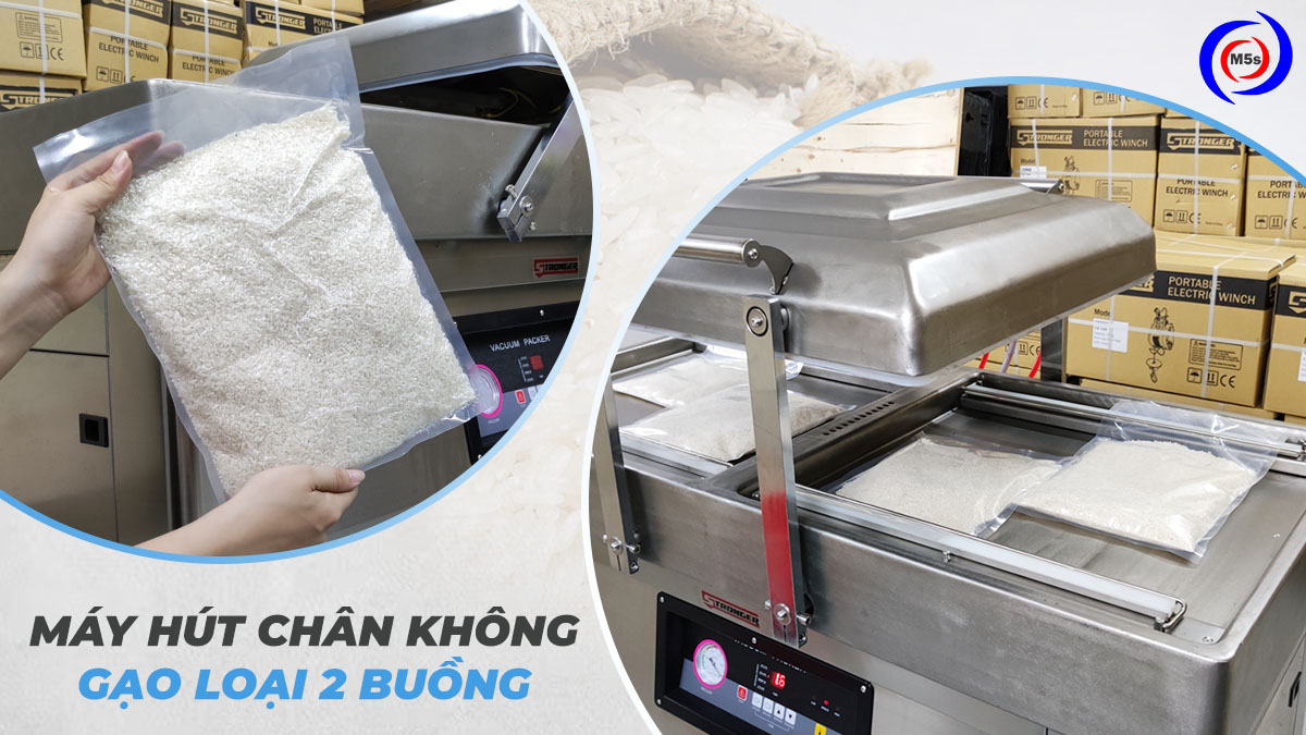 Máy hút chân không gạo loại 2 buồng Máy hút chân không gạo loại 2 buồng