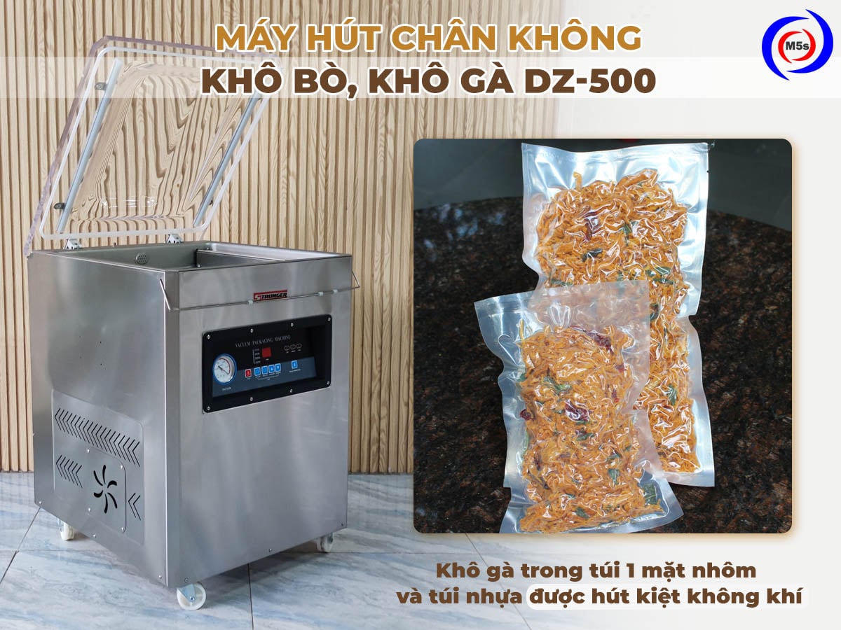 Máy hút chân không khô gà, khô bò DZ-500 Máy hút chân không khô gà, khô bò DZ-500