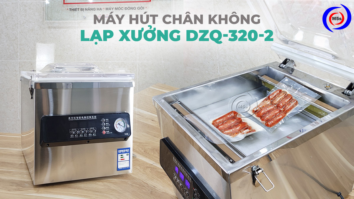 Máy hút chân không lạp xưởng DZQ-320-2 2 thanh hàn Máy hút chân không lạp xưởng DZQ-320-2 2 thanh hàn