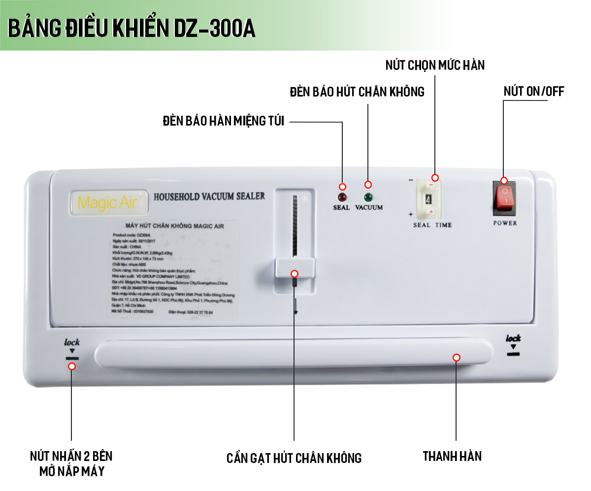 Bảng điều khiển máy hút chân không mini DZ-300A Bảng điều khiển máy hút chân không mini DZ-300A