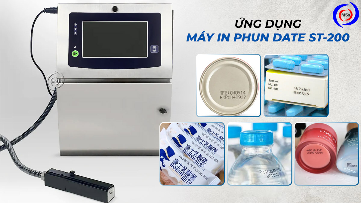 Ứng dụng máy in phun date công nghiệp ST-200 Ứng dụng máy in phun date công nghiệp ST-200