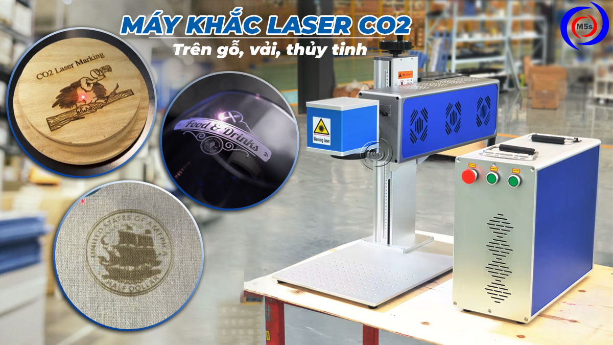 Máy khắc laser trên vật liệu gỗ, vải, thủy tinh Máy khắc laser trên vật liệu gỗ, vải, thủy tinh