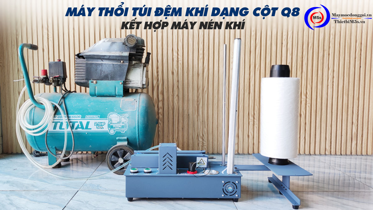 Máy thổi túi cột khí Q8 kết hợp với máy nén khí Máy thổi túi cột khí Q8 kết hợp với máy nén khí