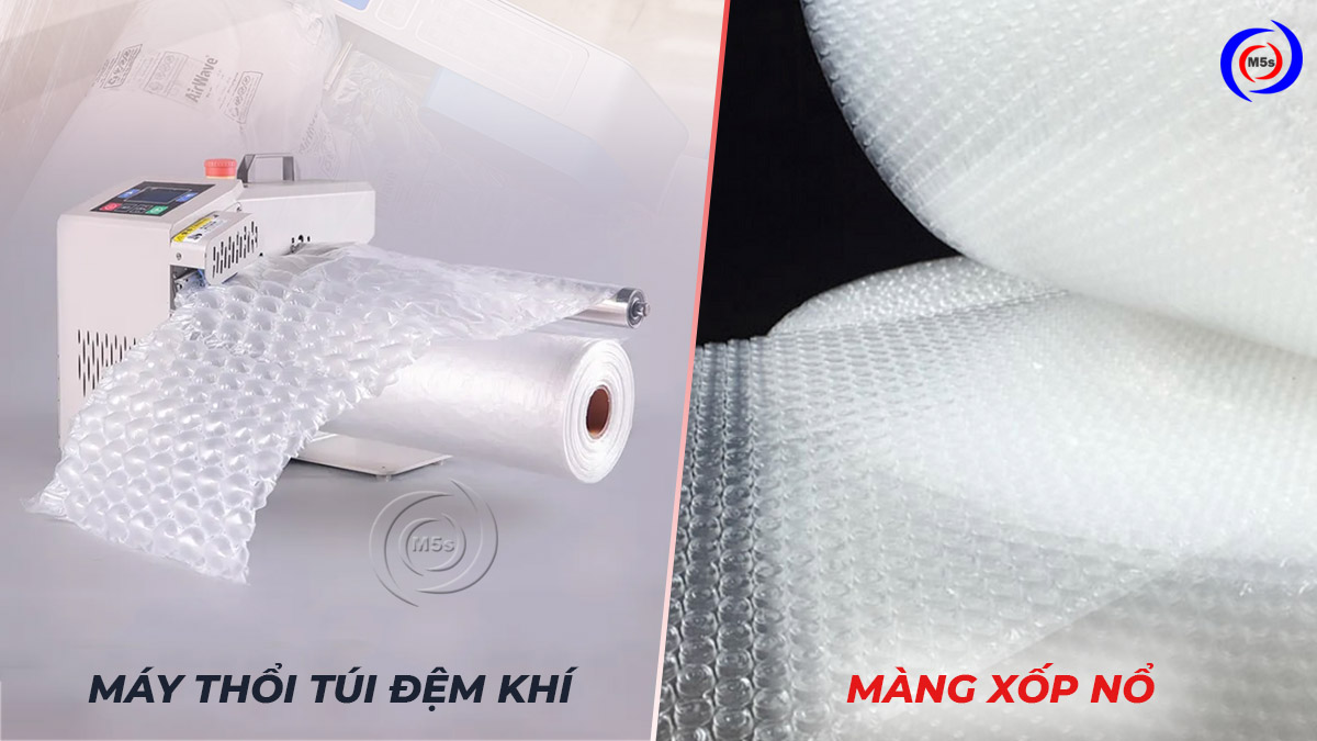 Túi đệm khí bọc gói hàng hóa Máy thổi túi đệm khí và màng xốp nổ