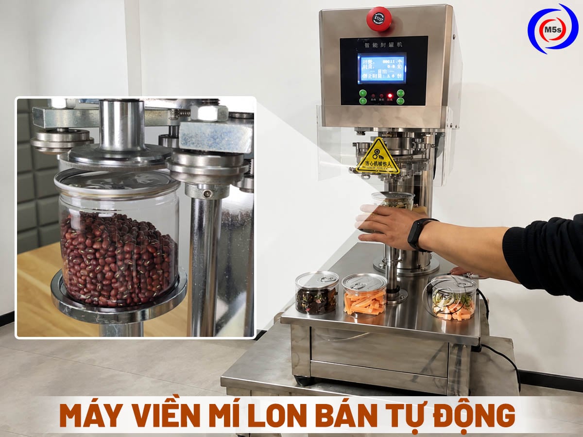 Máy viền mí lon bán tự động Máy viền mí lon bán tự động