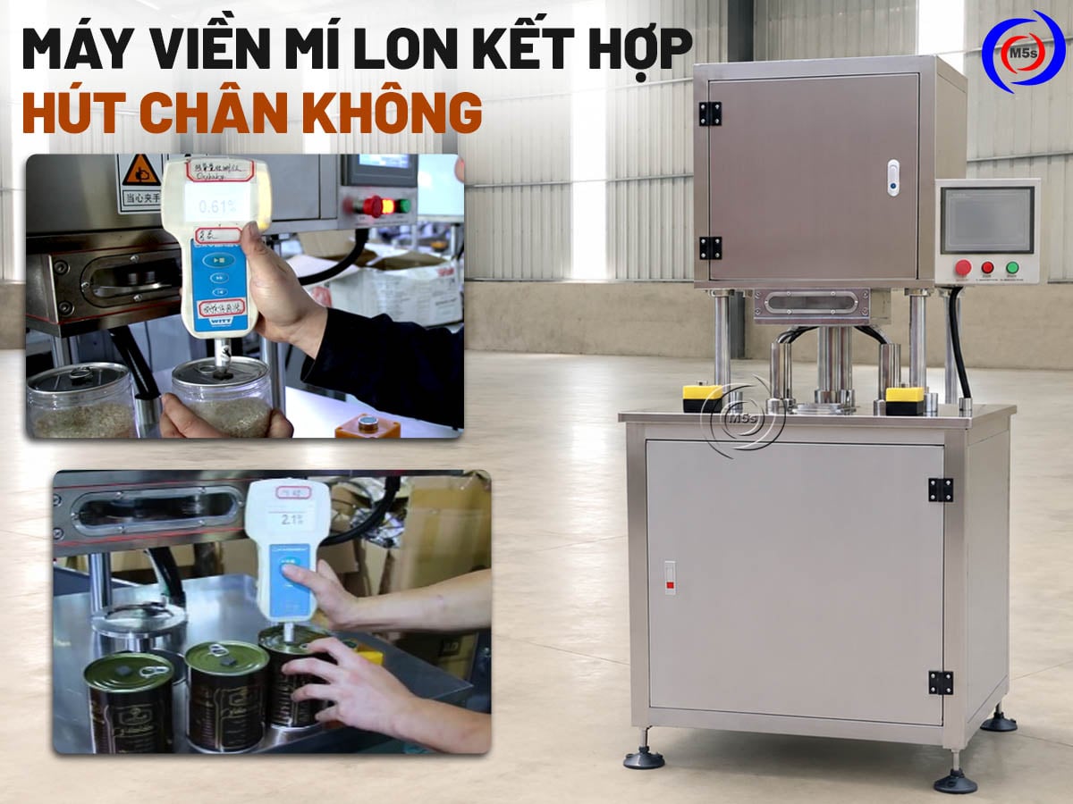 Máy viền mí lon kết hợp hút chân không Máy viền mí lon kết hợp hút chân không