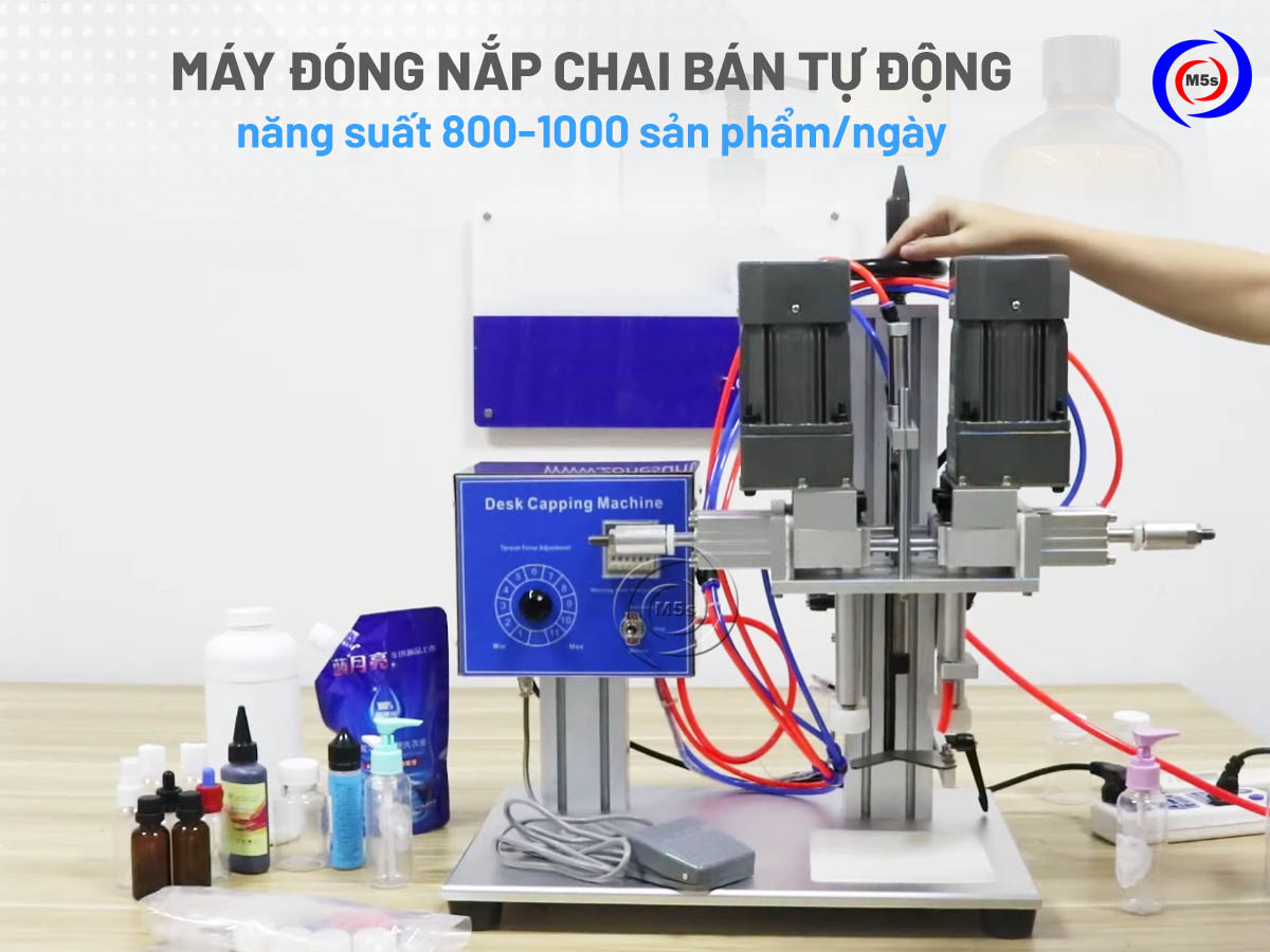 Năng suất máy đóng nắp bán tự động Năng suất máy đóng nắp bán tự động