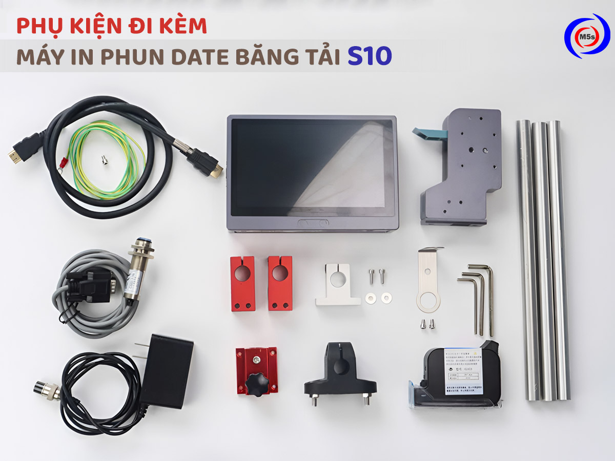 Bộ phụ kiện đi kèm của máy in date công nghiệp S10 Bộ phụ kiện đi kèm của máy in date công nghiệp S10