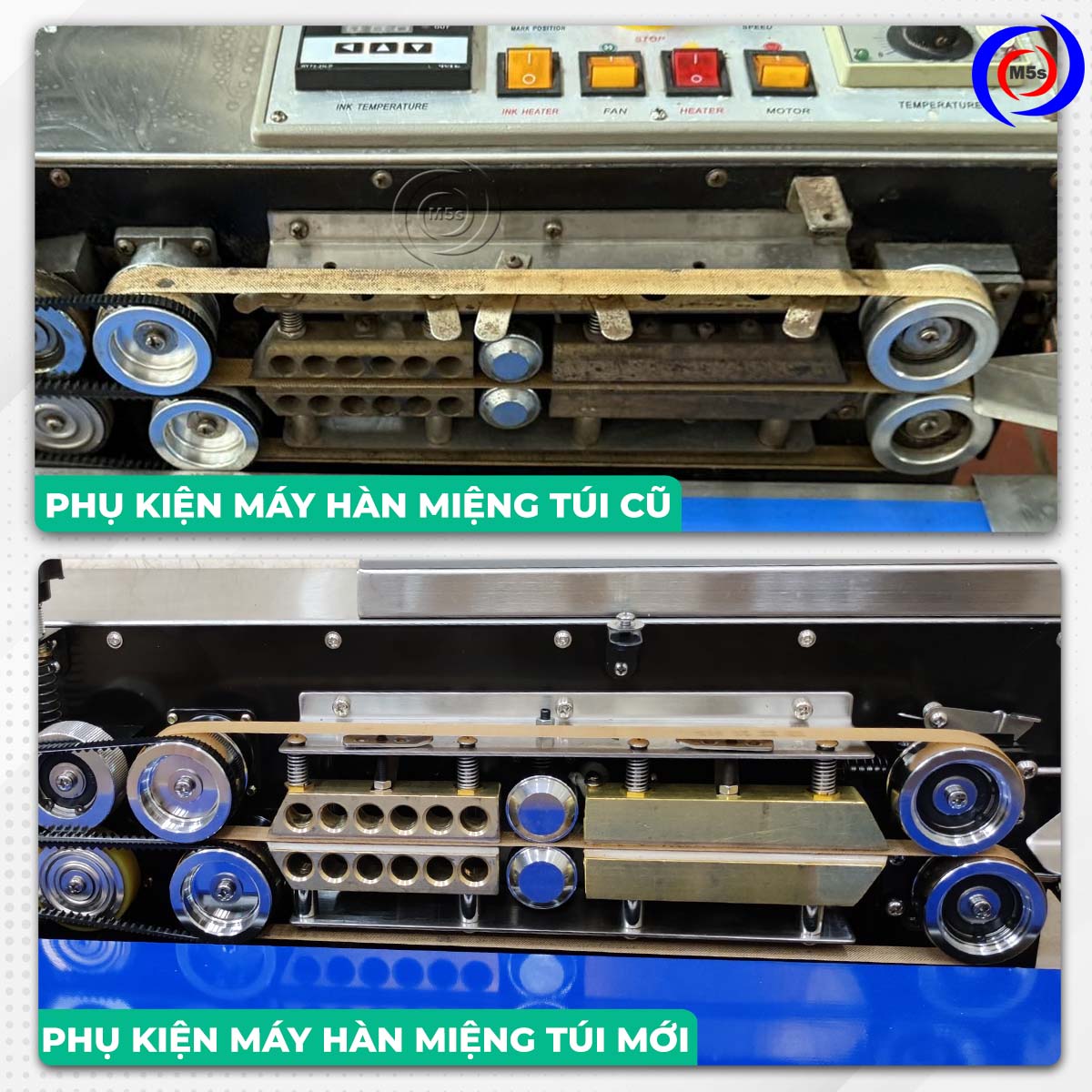 so sánh phụ kiện máy hàn miệng túi cũ và mới so sánh phụ kiện máy hàn miệng túi cũ và mới