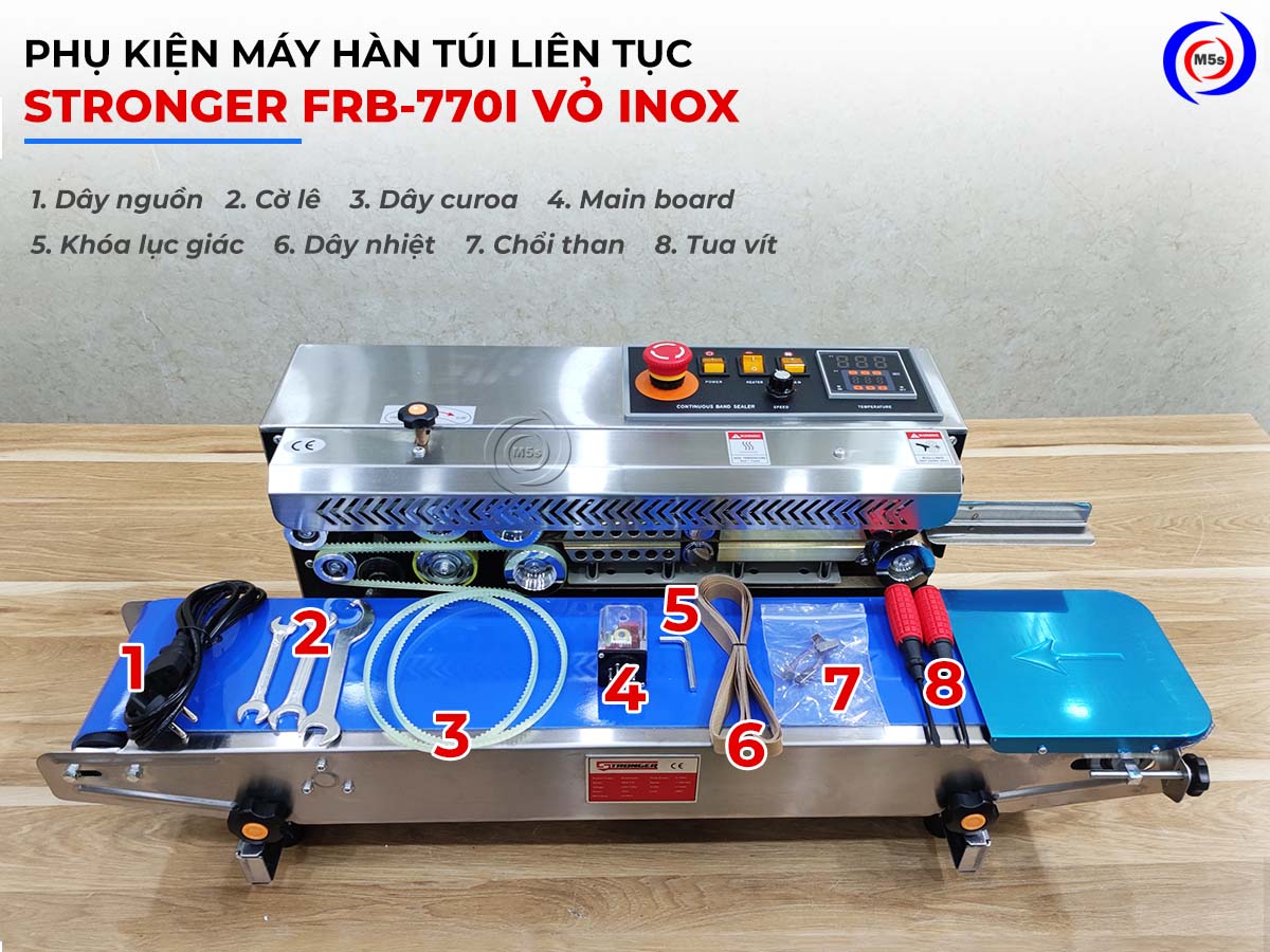 Phụ kiện đi kèm của máy hàn túi nilon FRB-770I vỏ inox Phụ kiện đi kèm của máy hàn túi nilon FRB-770I vỏ inox