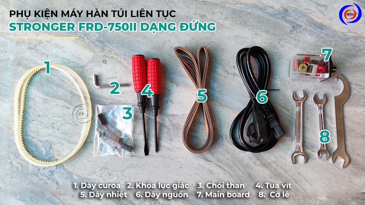 Bộ phụ kiện đi kèm của máy hàn túi dạng đứng FRD-750II Bộ phụ kiện đi kèm của máy hàn túi dạng đứng FRD-750II