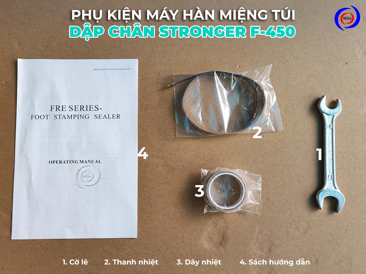 Phụ kiện của máy hàn miệng túi dập chân Stronger F-450 Phụ kiện của máy hàn miệng túi dập chân Stronger F-450