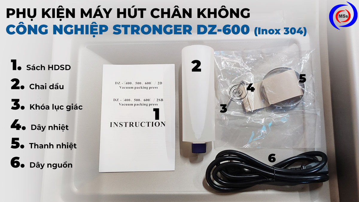 Phụ kiện của máy hút túi chân không DZ-500 inox 304 Phụ kiện của máy hút túi chân không DZ-500 inox 304