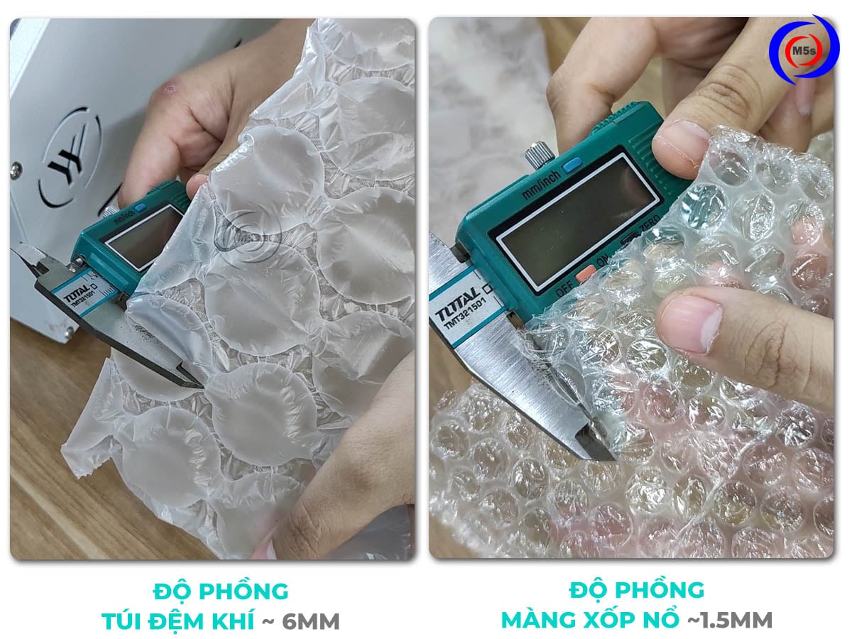 So sánh máy thổi túi chèn hàng và màng xốp nổ So sánh máy thổi túi chèn hàng và màng xốp nổ
