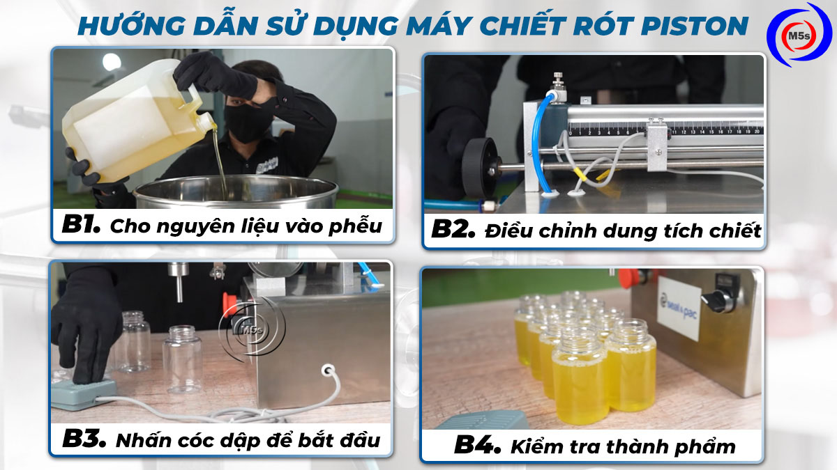 các bước sử dụng máy chiết rót piston các bước sử dụng máy chiết rót piston