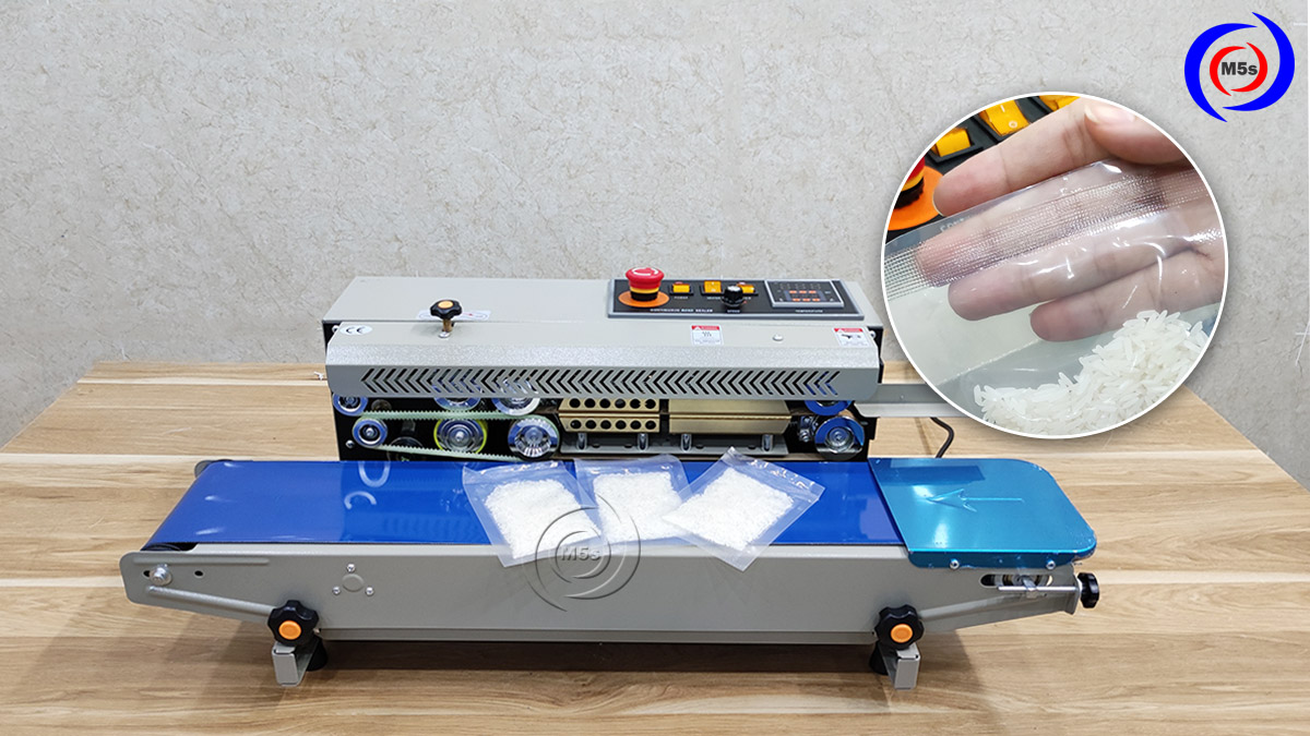 Thành phẩm của máy hàn miệng túi liên tục Thành phẩm của máy hàn miệng túi liên tục