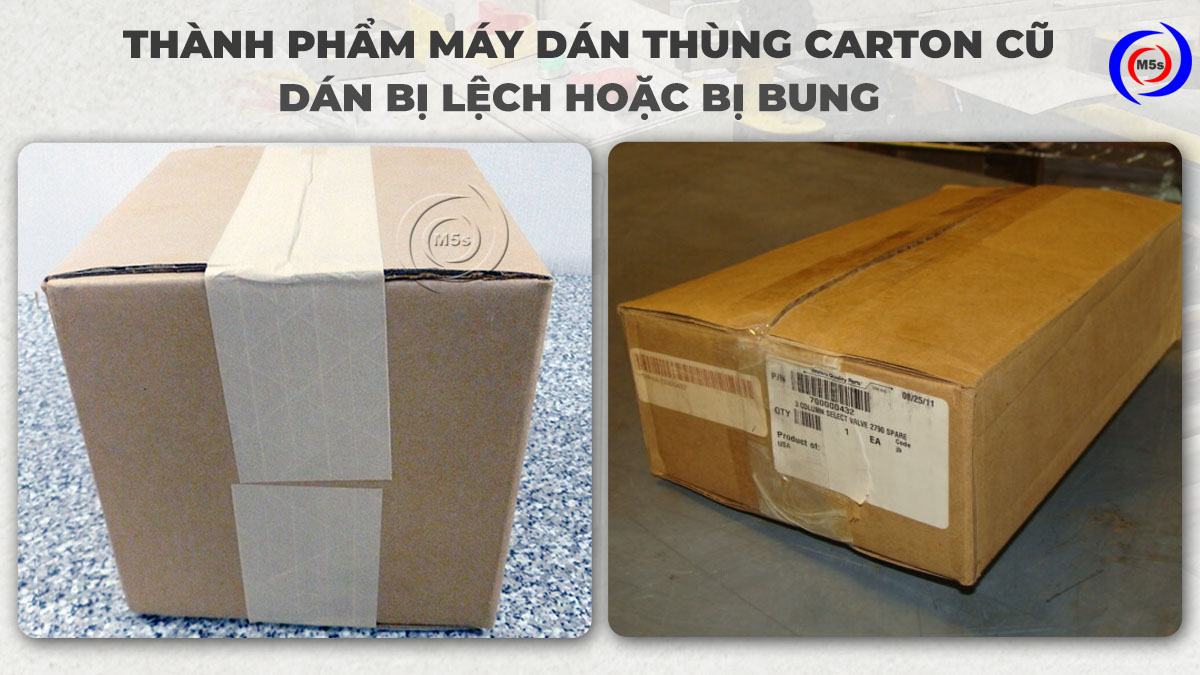 thành phẩm máy dán thùng carton bị lỗi