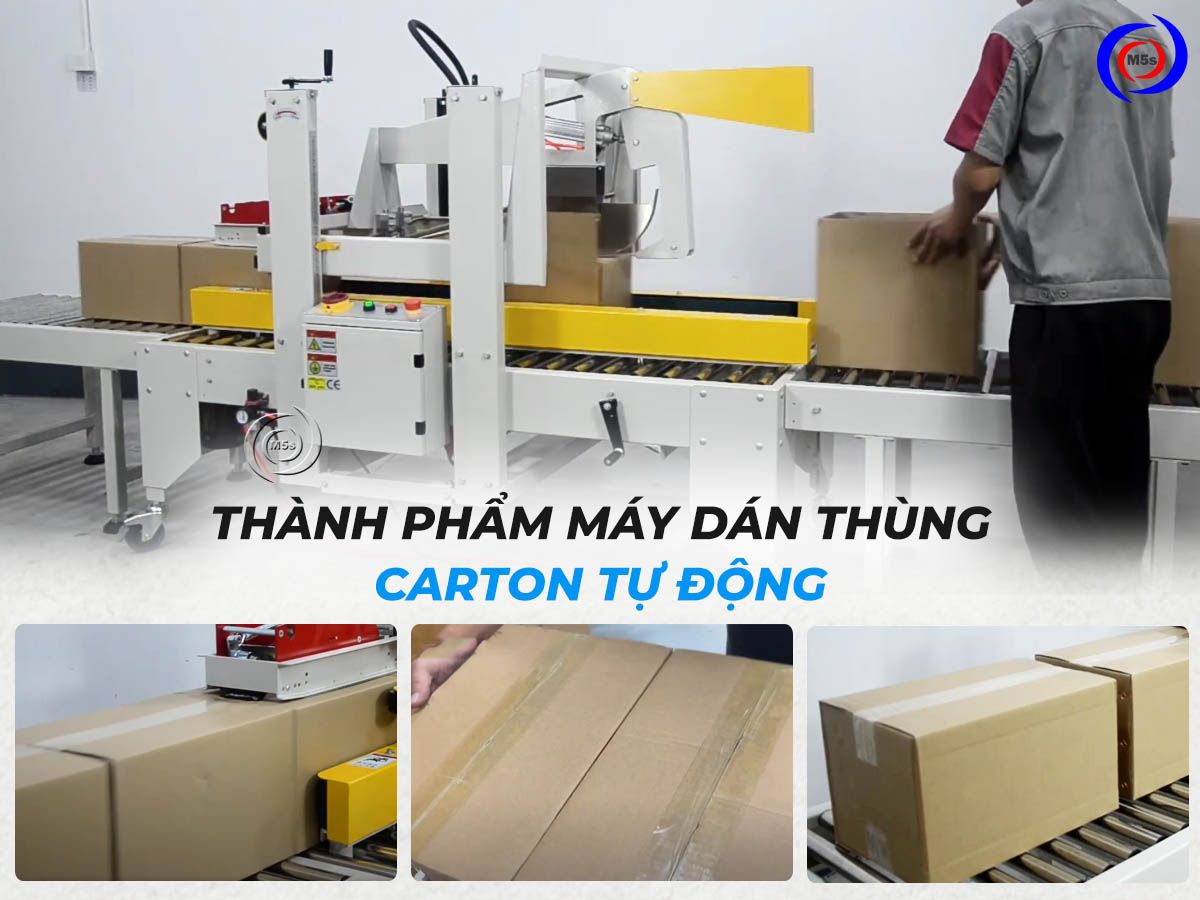 Thành phẩm máy dán thùng carton tự động Thành phẩm máy dán thùng carton tự động