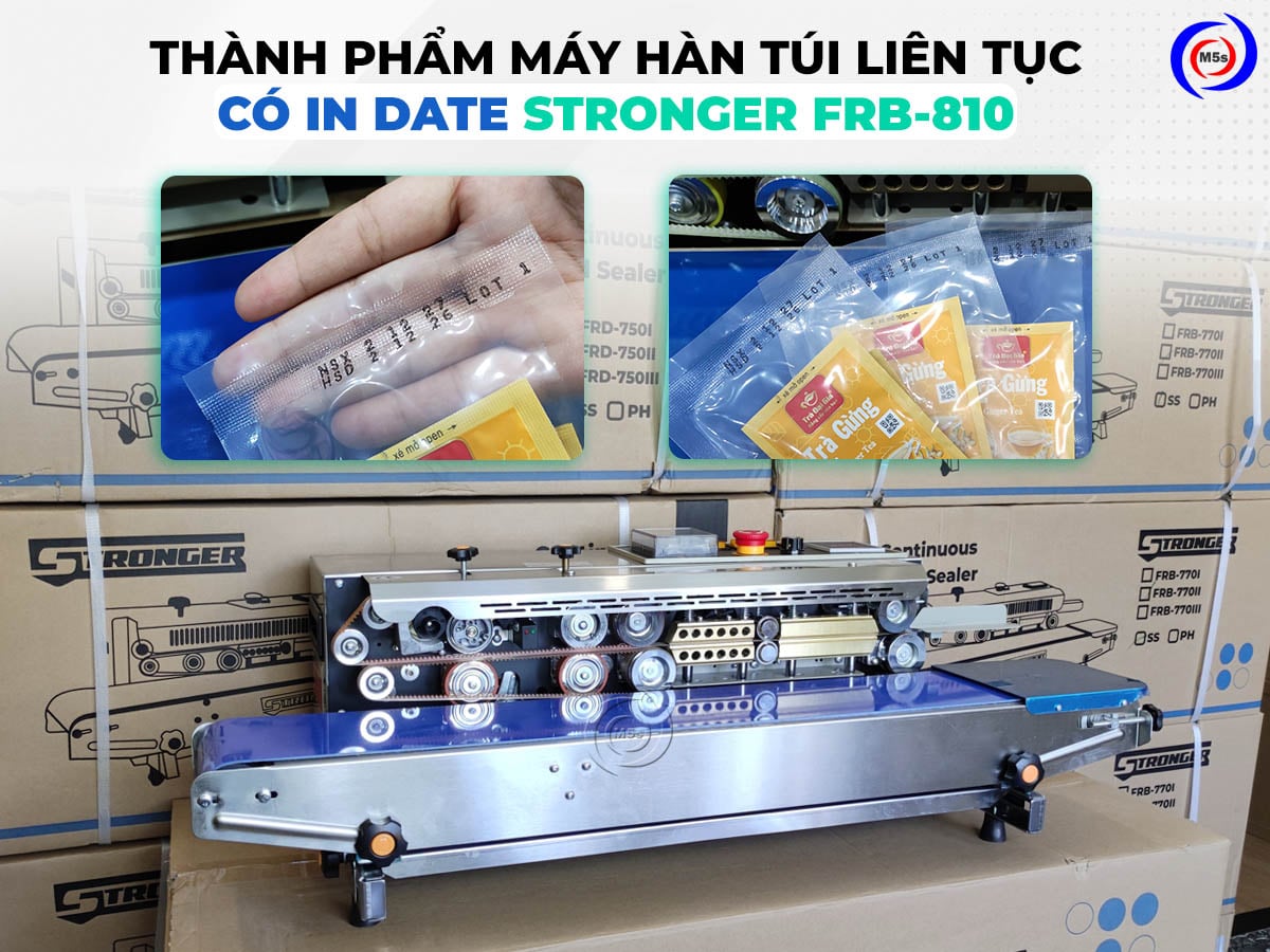 thành phẩm của máy hàn túi liên tục có in date FRB-810 thành phẩm của máy hàn túi liên tục có in date FRB-810