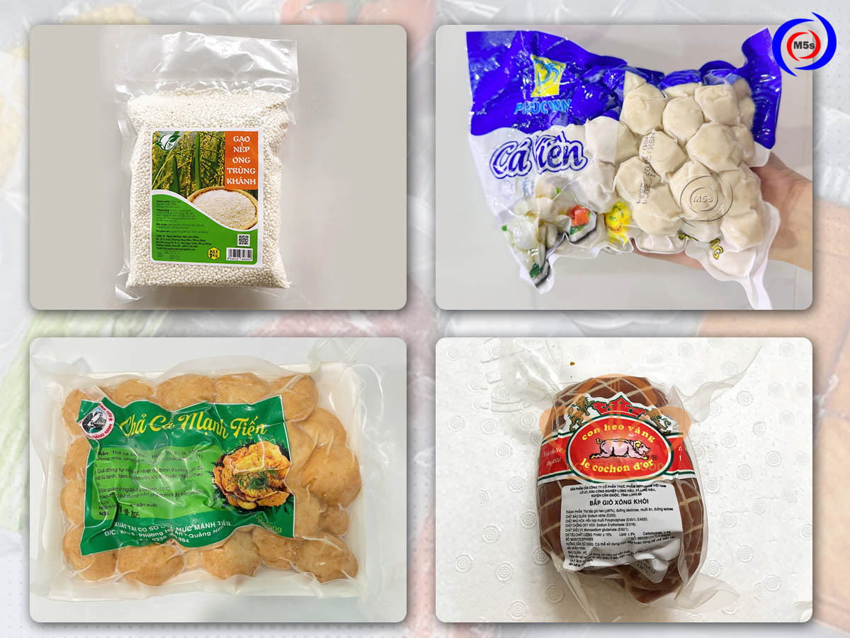 thực phẩm hút chân không và được dán nhãn lên thực phẩm hút chân không và được dán nhãn lên
